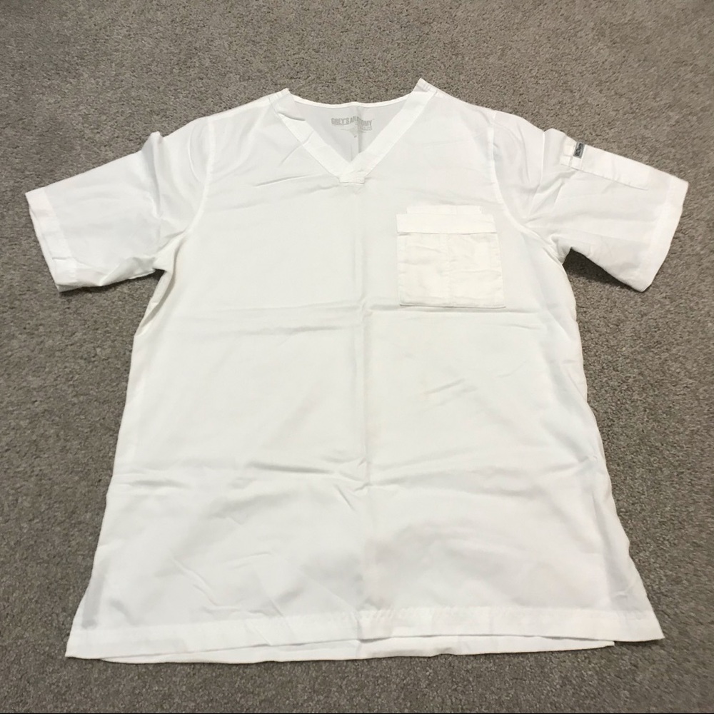 Greys Anatomy White Scrub Top Mens Medium
